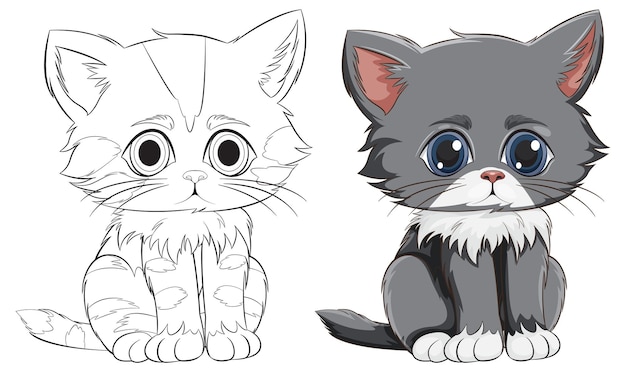 Free Vector adorable kittens side by side