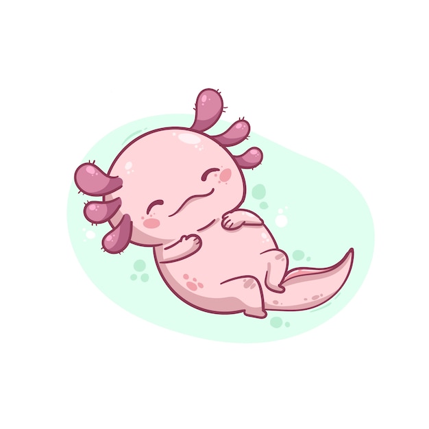 Free vector adorable marine ajolote illustration