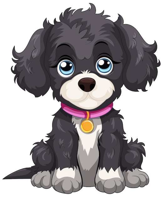 Free Vector adorable puppy with big blue eyes