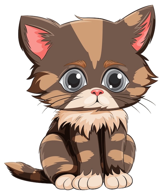 Free vector adorable wideeyed kitten illustration