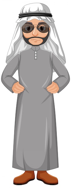 Free Vector adult man arab wearing arab costume character