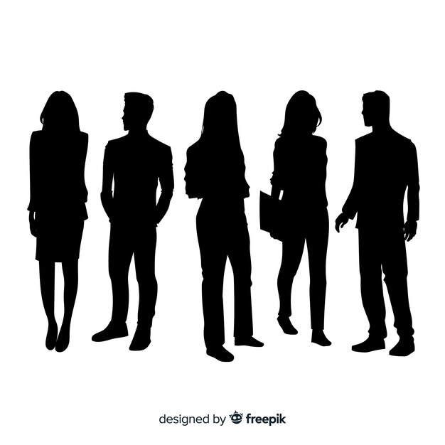 Adult people silhouettes background