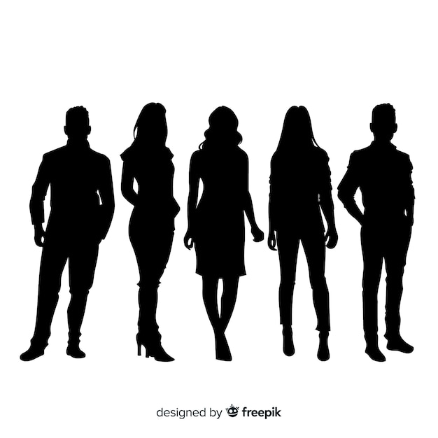 Adult people silhouettes background