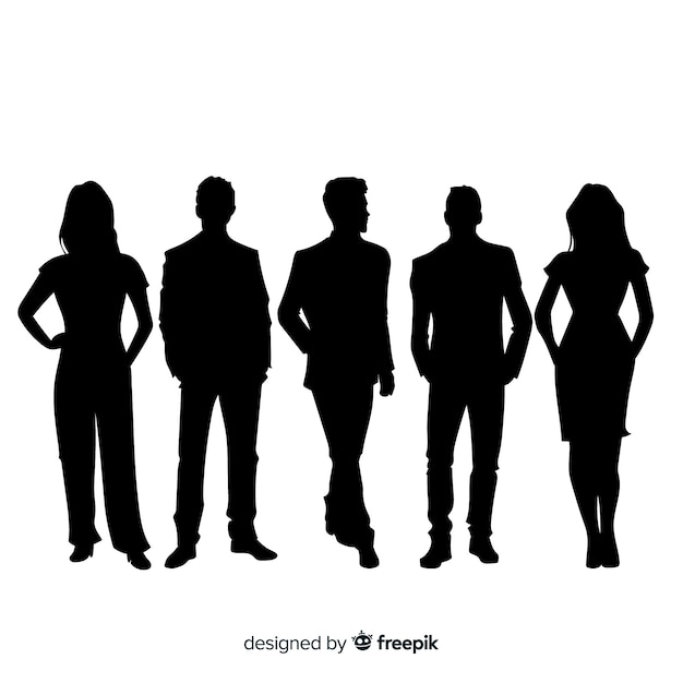 Adult people silhouettes background