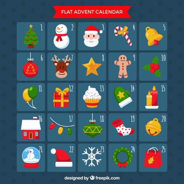 Free Vector advent calendar in flat design