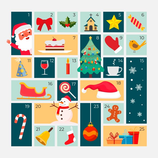 Advent calendar in flat design