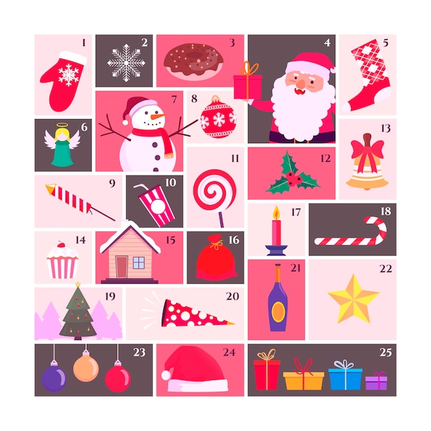 Free Vector advent calendar in flat design