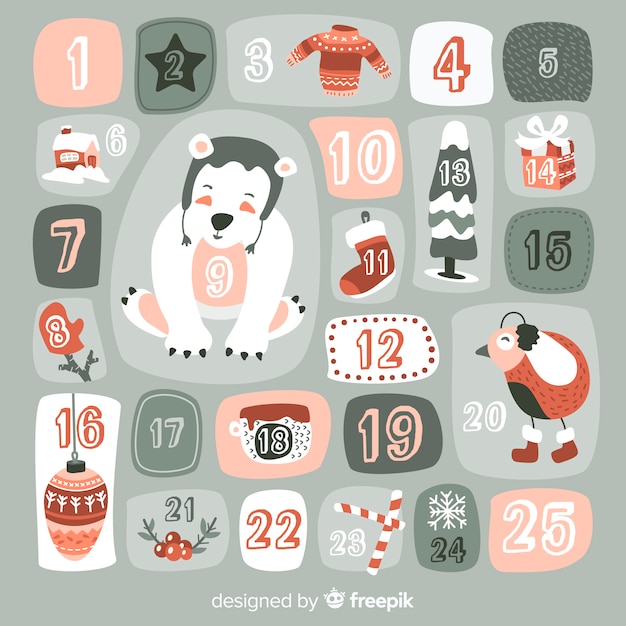 Free Vector advent calendar