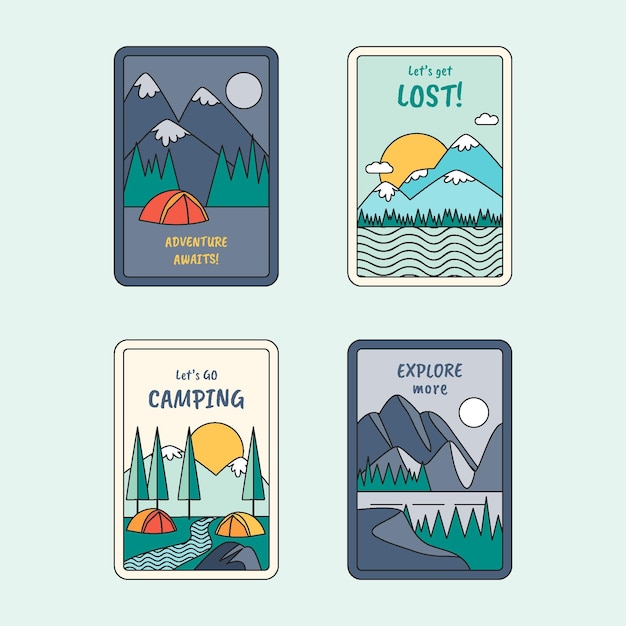 Free Vector adventure badges collection