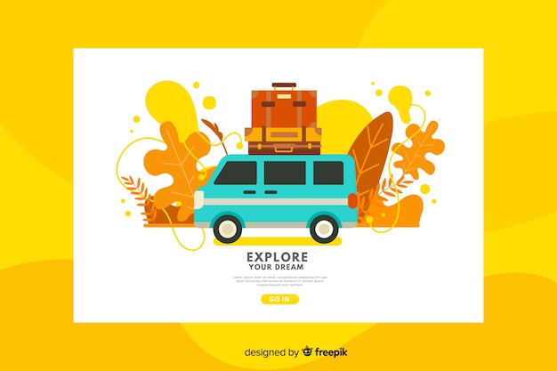 Free Vector adventure flat deign landing page