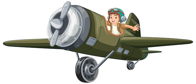 Free Vector adventure kid on light aircraft vector