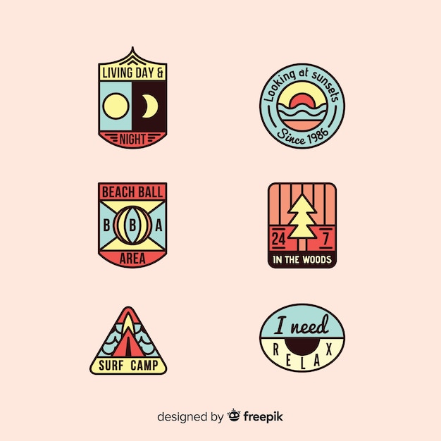 Free Vector adventure label collection