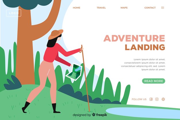 Adventure landing page template