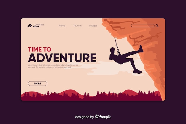 Adventure landing page template