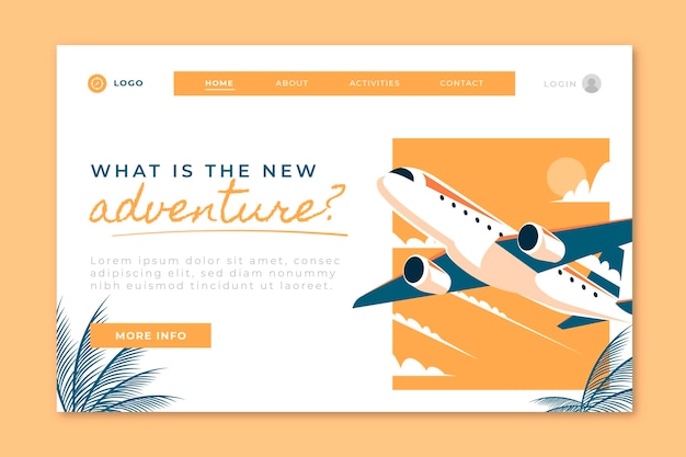 Adventure landing page template