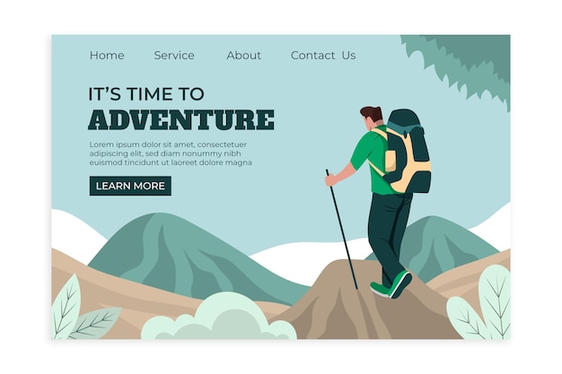 Adventure landing page template