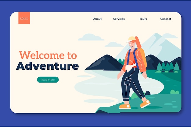 Adventure landing page template