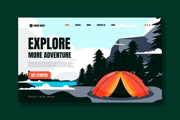 Adventure landing page template