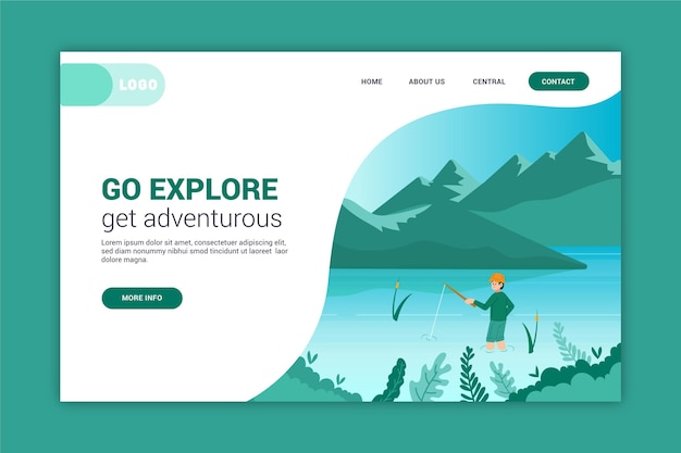 Adventure landing page template