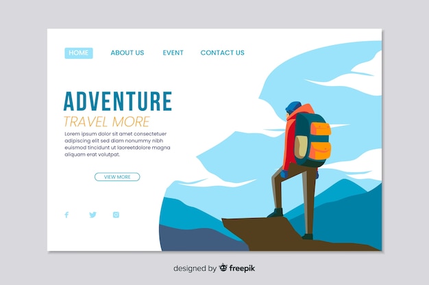 Adventure landing page web template