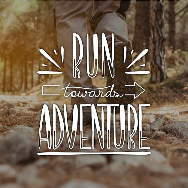 Free Vector adventure lettering message