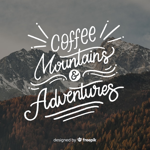 Free Vector adventure lettering with photo