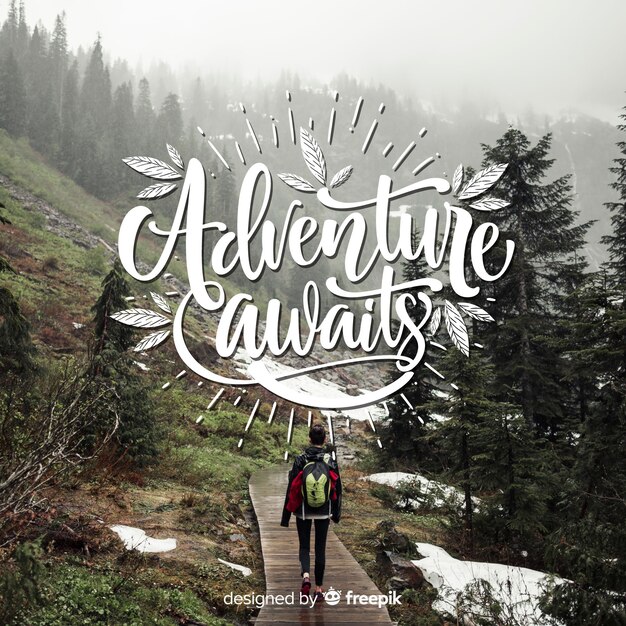 Adventure lettering with photo