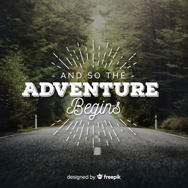 Free vector adventure lettering with photo