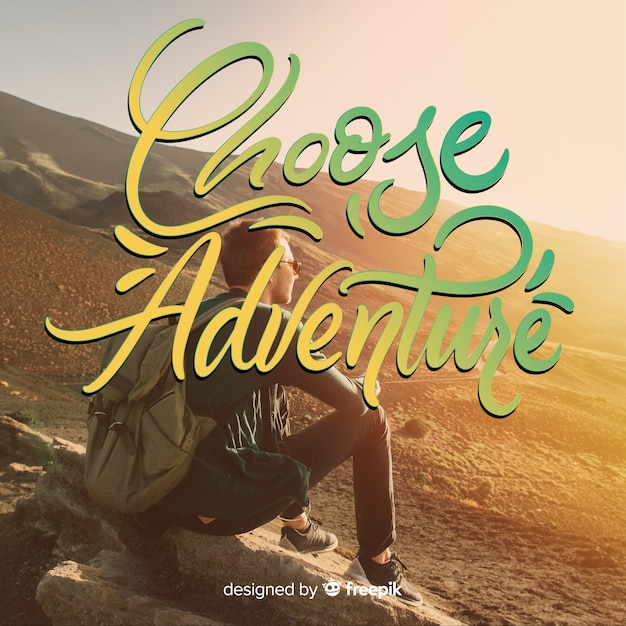 Adventure lettering with photo