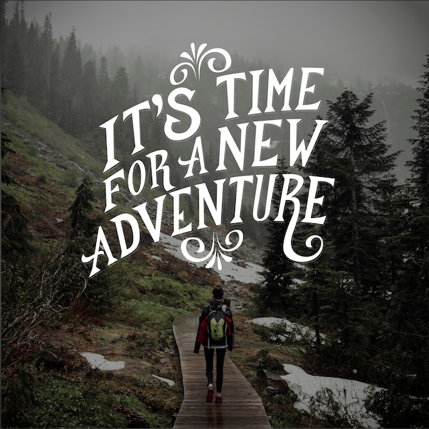 Adventure lettering with photo