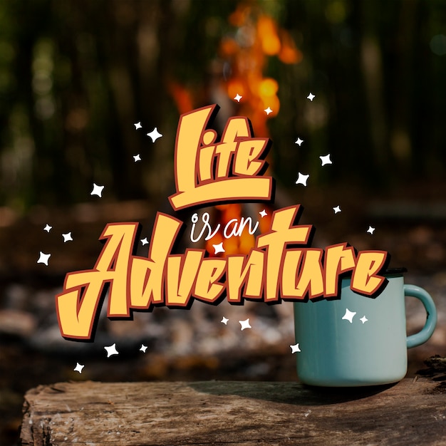 Free Vector adventure positive lettering message