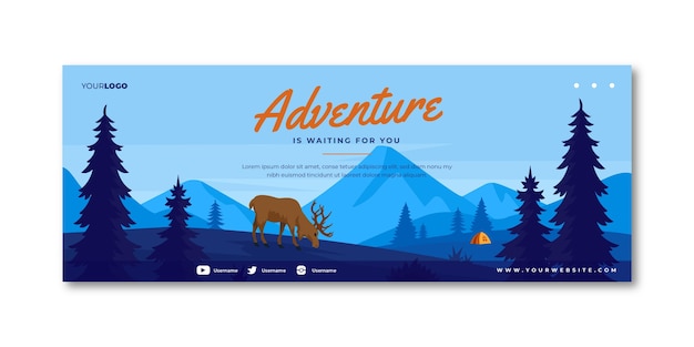 Free Vector adventure social media cover template