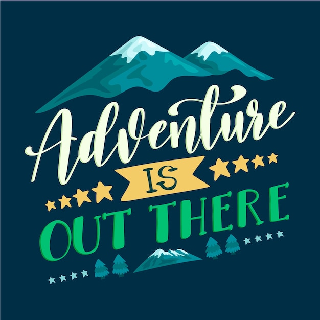 Free Vector adventure travel lettering