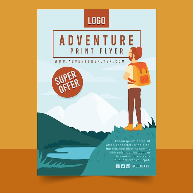 Adventure vertical flyer template