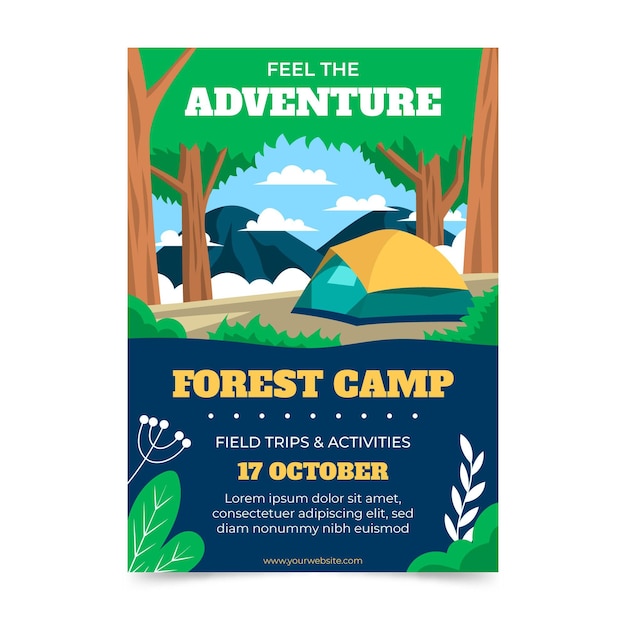 Free Vector adventure vertical flyer template