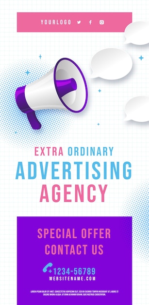 Free Vector advertising agency banner template