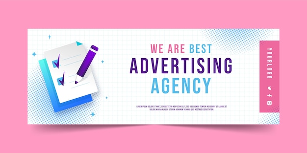 Free Vector advertising agency facebook cover template