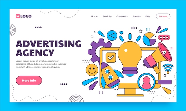 Free vector advertising agency template design