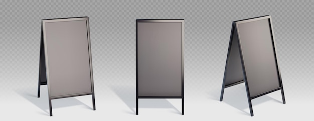 Free Vector advertising easel stand sign board frame mockup