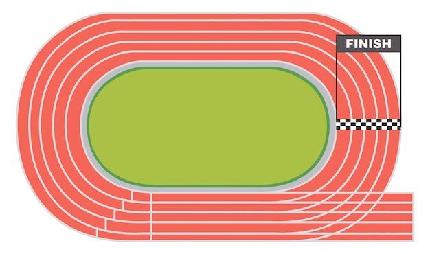 Aerial view of a running track