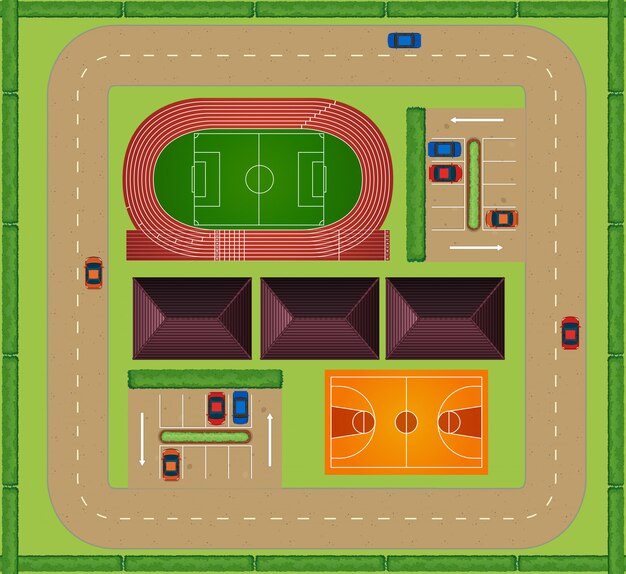 Aerial view of sporting facility