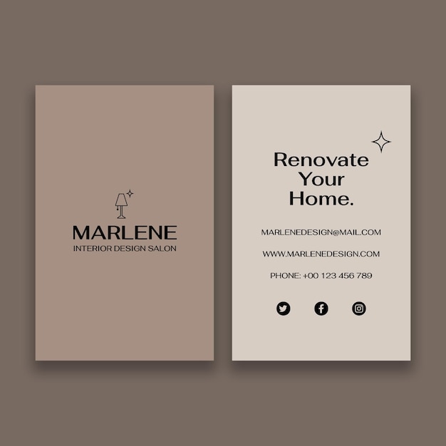 Aesthetic elegant interior design business card