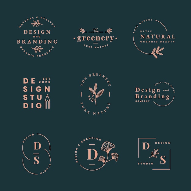 Free Vector aesthetic fashion logo, business template for branding design vector set