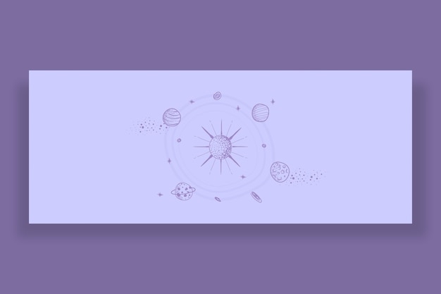 Aesthetic hand drawn solar system discord banner