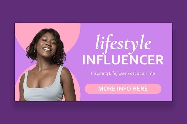 Aesthetic lifestyle influencer rectangle banner