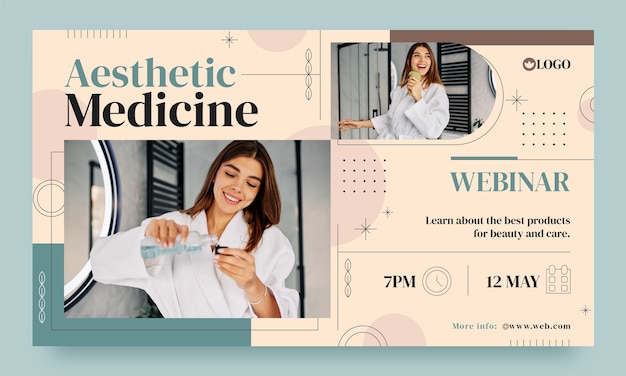 Free Vector aesthetic medicine and treatment webinar template