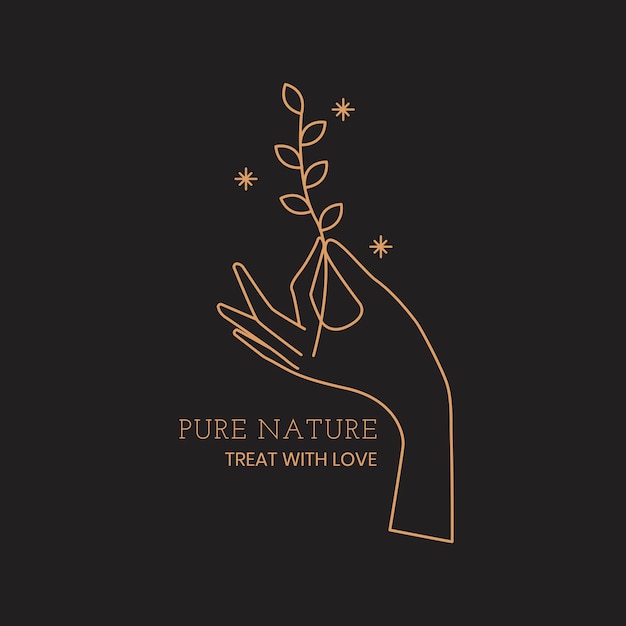 Free vector aesthetic nature logo template, editable minimal design vector