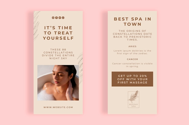 Aesthetic spa rack card