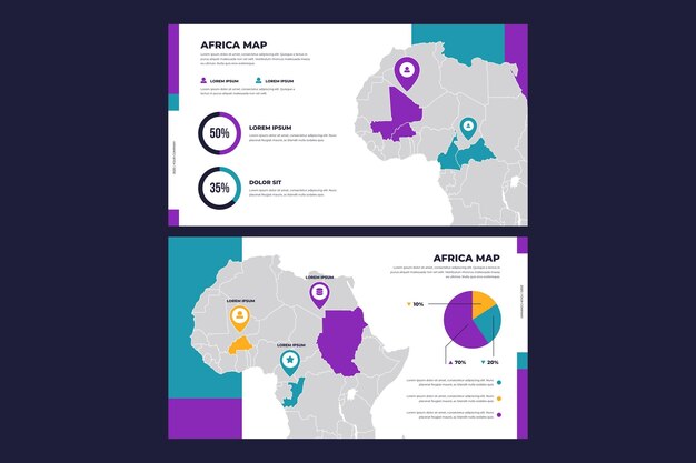 Africa map infographic template