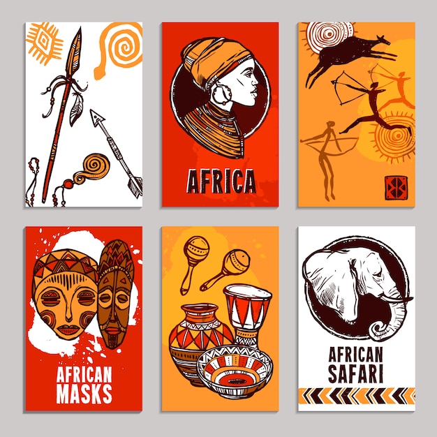 Free Vector africa poster set